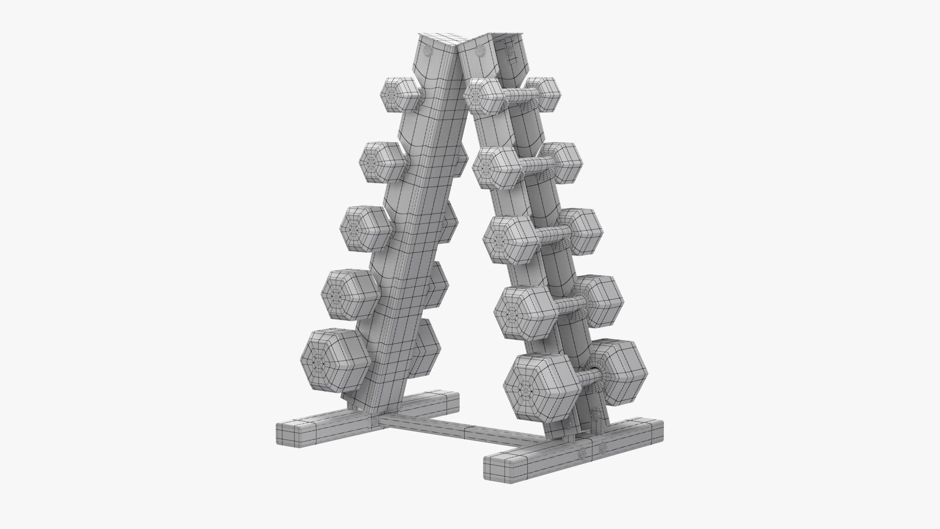 Dumbbell Rack PBR Low-poly 3D model_12