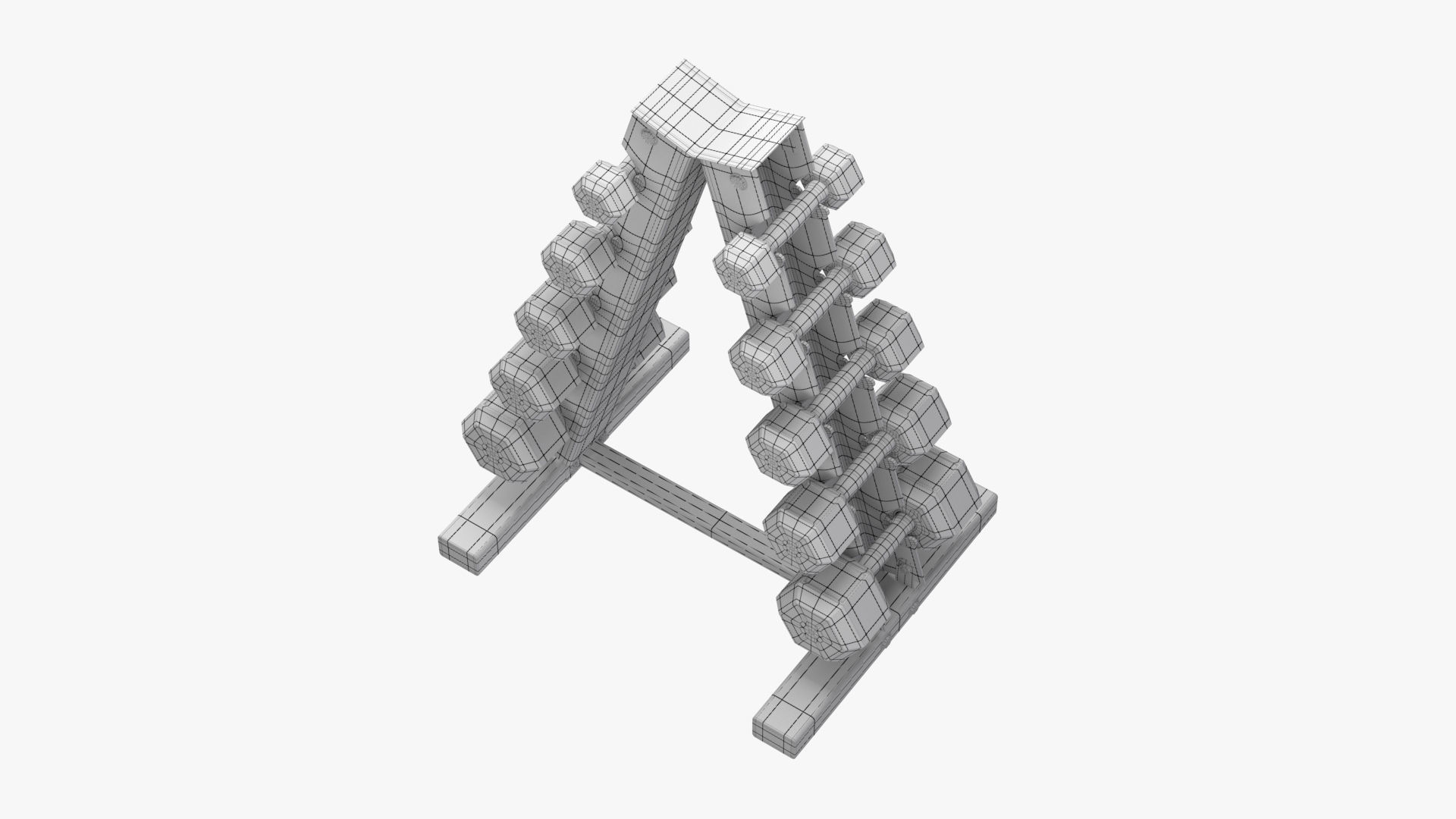 Dumbbell Rack PBR Low-poly 3D model_14