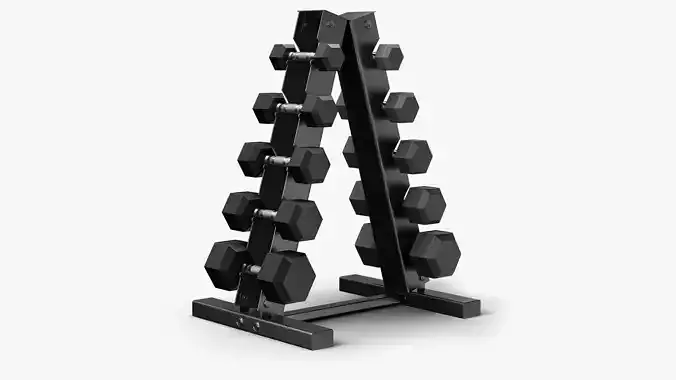 Dumbbell Rack PBR Low-poly 3D model