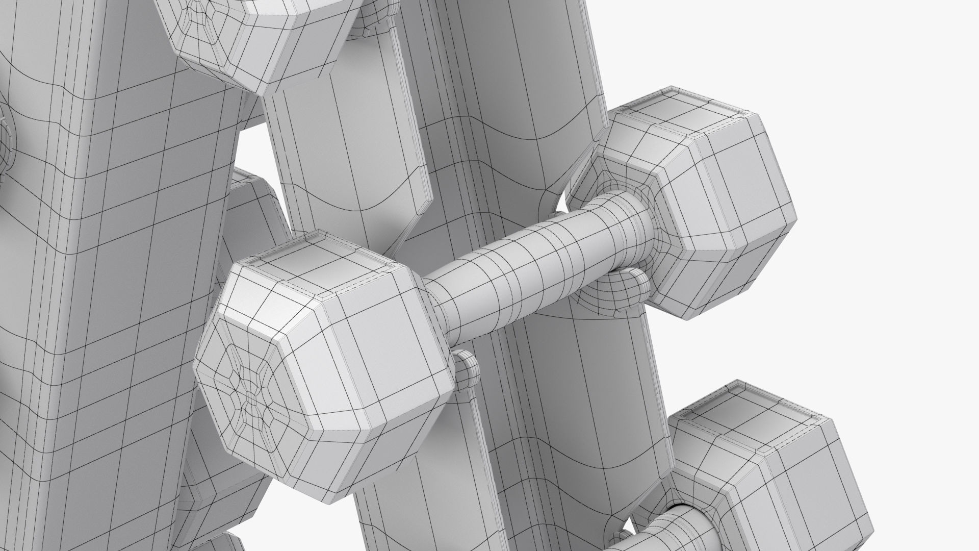 Dumbbell Rack PBR Low-poly 3D model_11