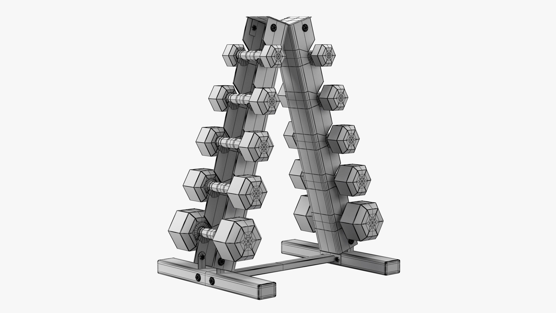 Dumbbell Rack PBR Low-poly 3D model_9