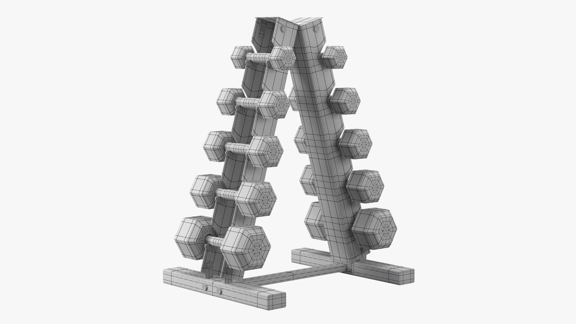 Dumbbell Rack PBR Low-poly 3D model_10