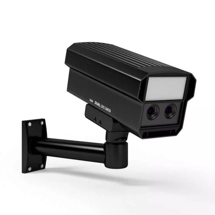 Black Plastic Security Camera 3D model_0