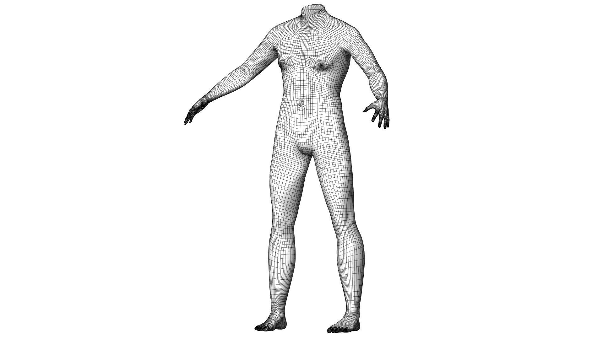 Character 35 High and Low-poly - Body male 3D model_2