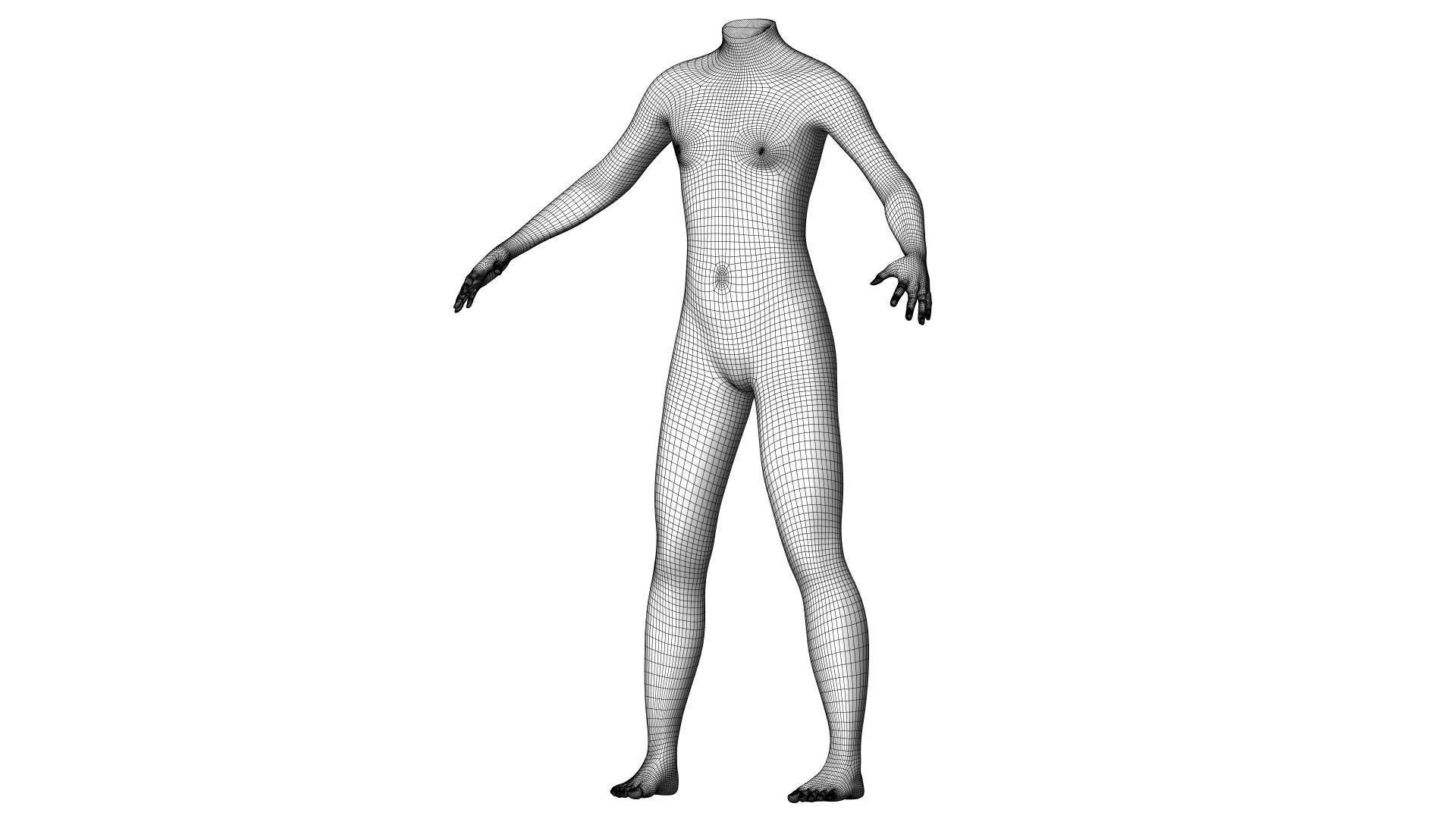 Character 36 High and Low-poly - Body male 3D model_3