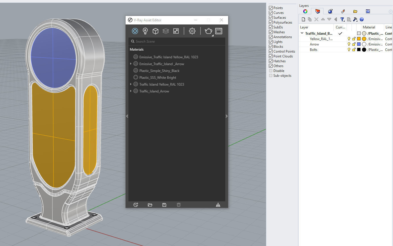 Traffic Island Bollard  Low-poly 3D model_5
