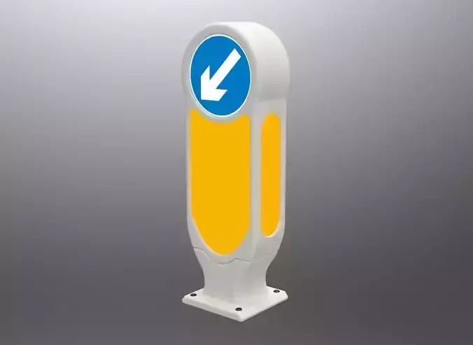 Traffic Island Bollard  Low-poly 3D model