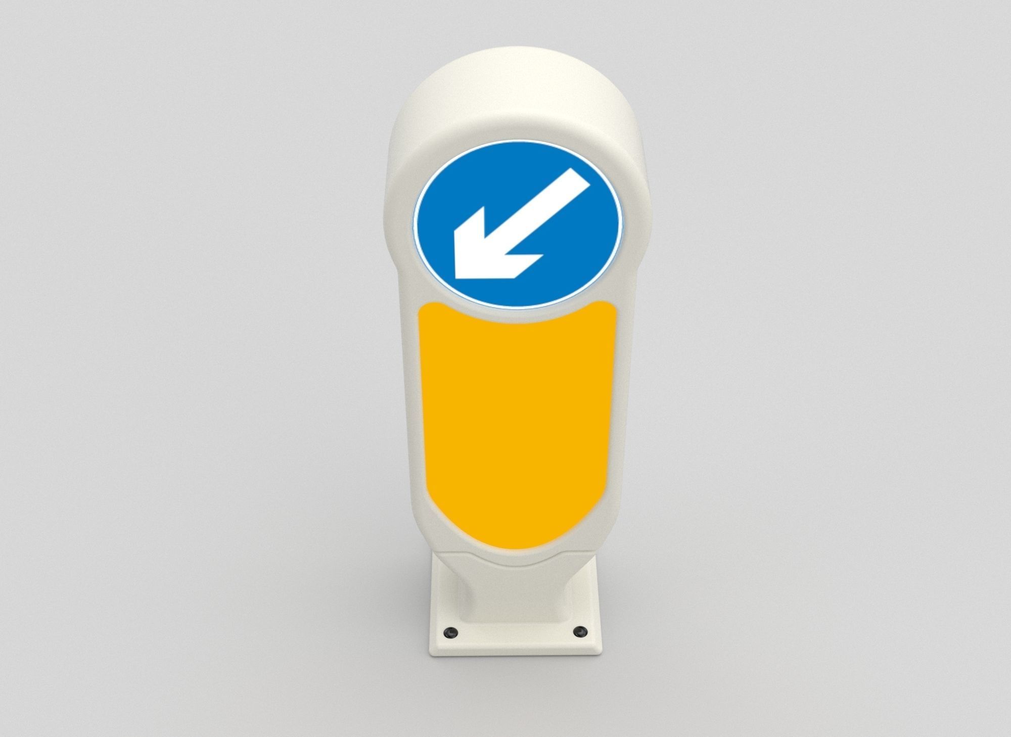 Traffic Island Bollard  Low-poly 3D model_12