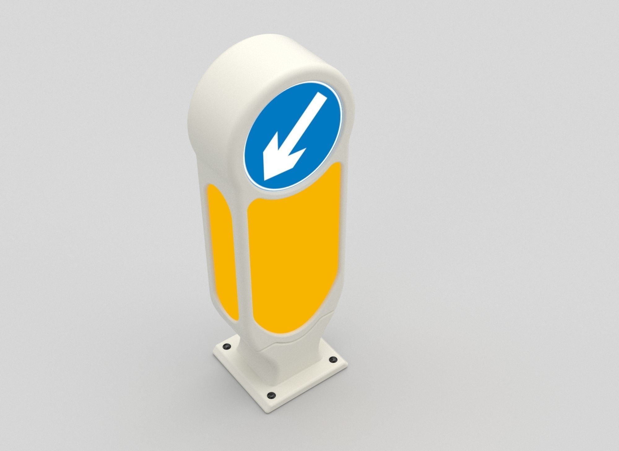 Traffic Island Bollard  Low-poly 3D model_11