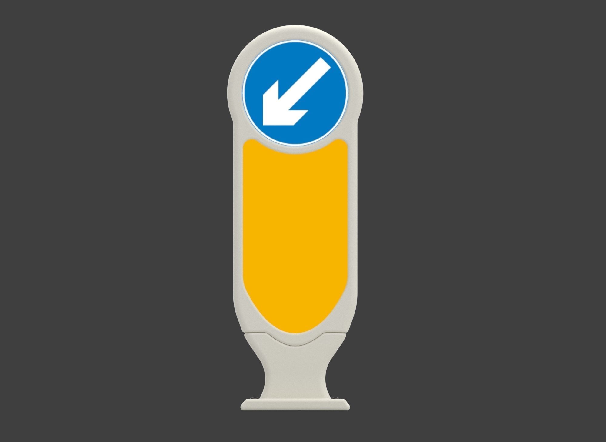 Traffic Island Bollard  Low-poly 3D model_13