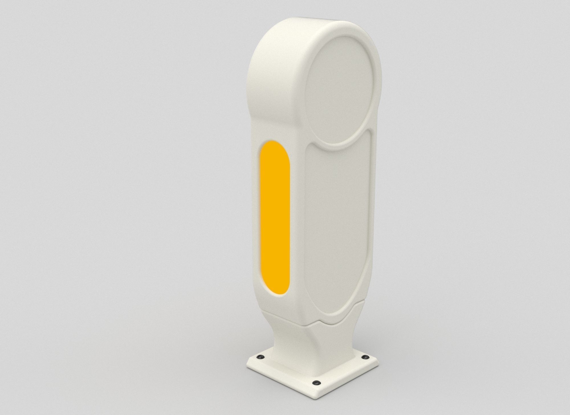 Traffic Island Bollard  Low-poly 3D model_9