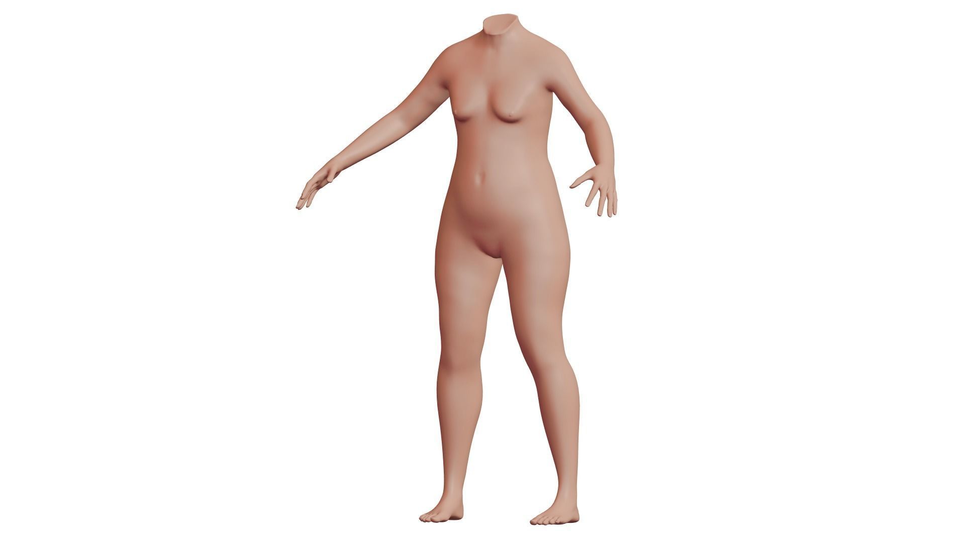 Character 38 High and Low-poly - Body female 3D model_2