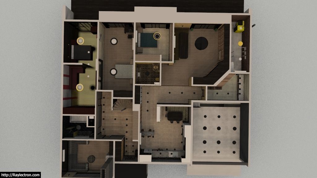 two-storey cottage 3D model_3