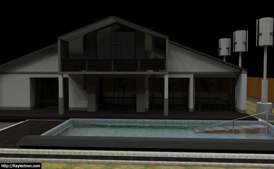 two-storey cottage 3D model_1