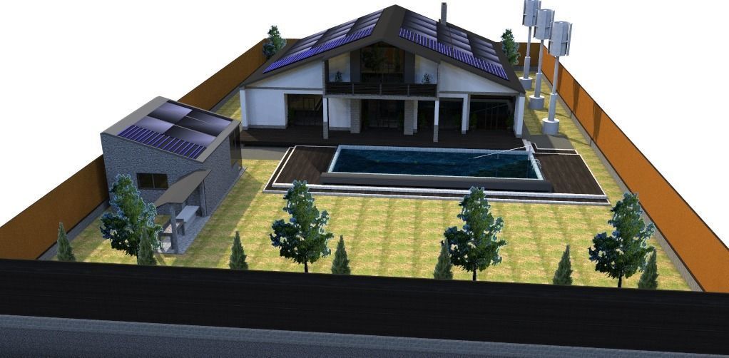 two-storey cottage 3D model_5