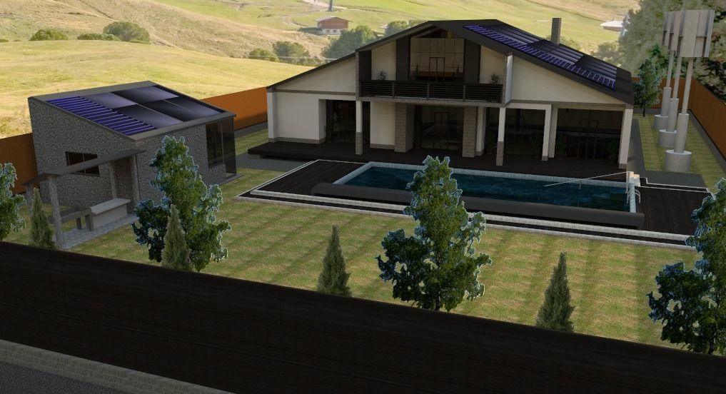 two-storey cottage 3D model_2