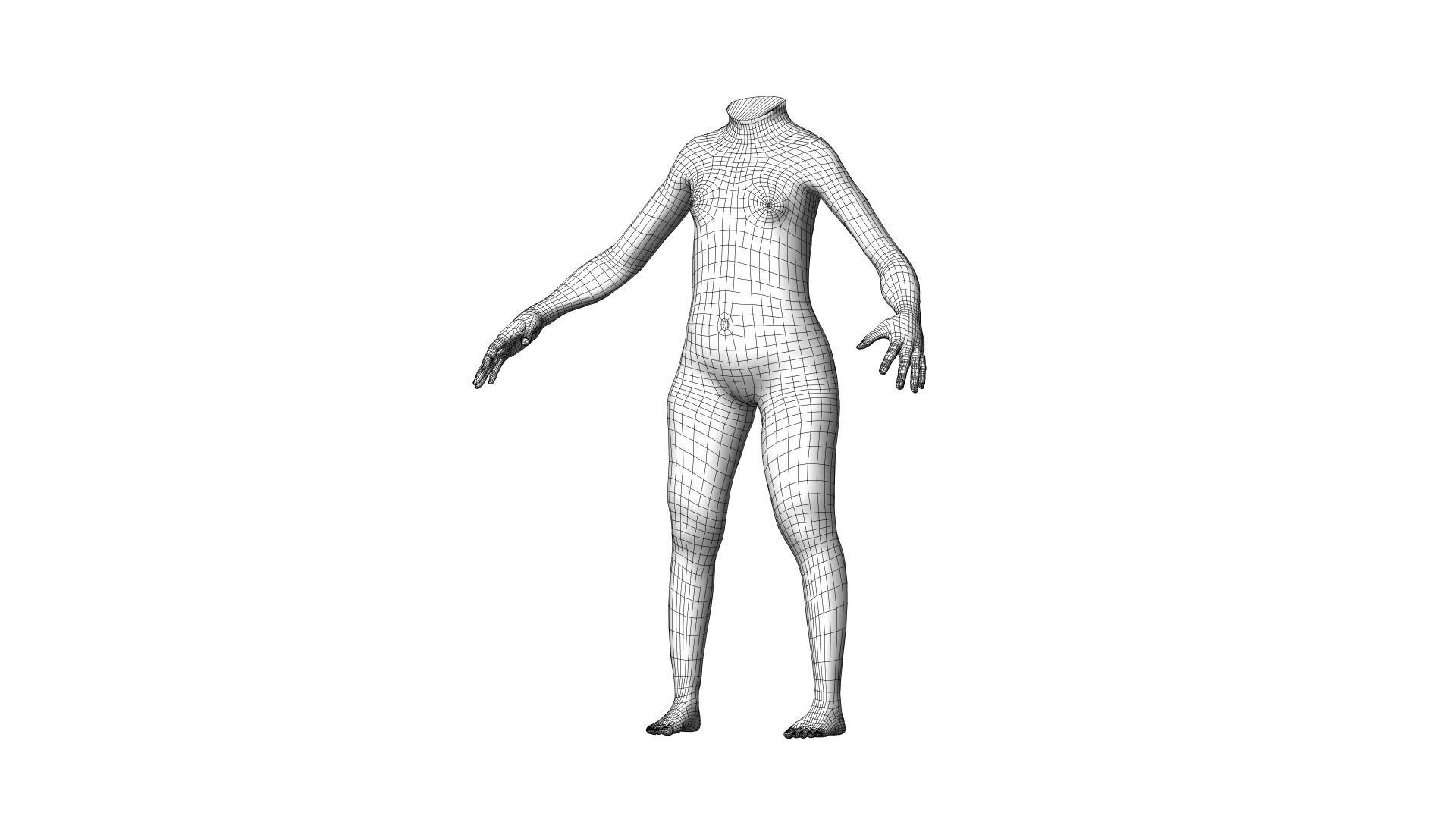 Character 39 High and Low-poly - Body child 3D model_4