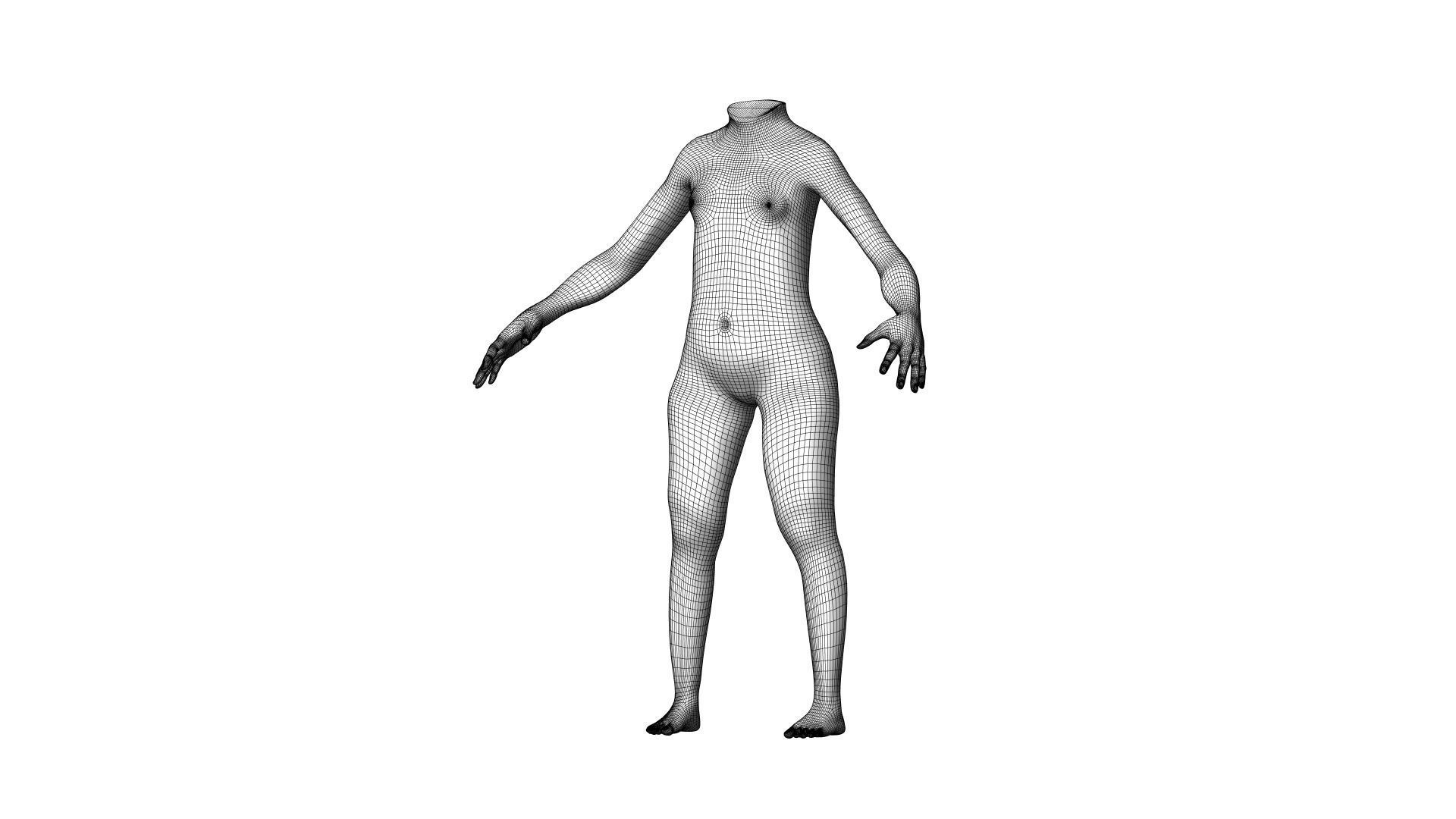 Character 39 High and Low-poly - Body child 3D model_3