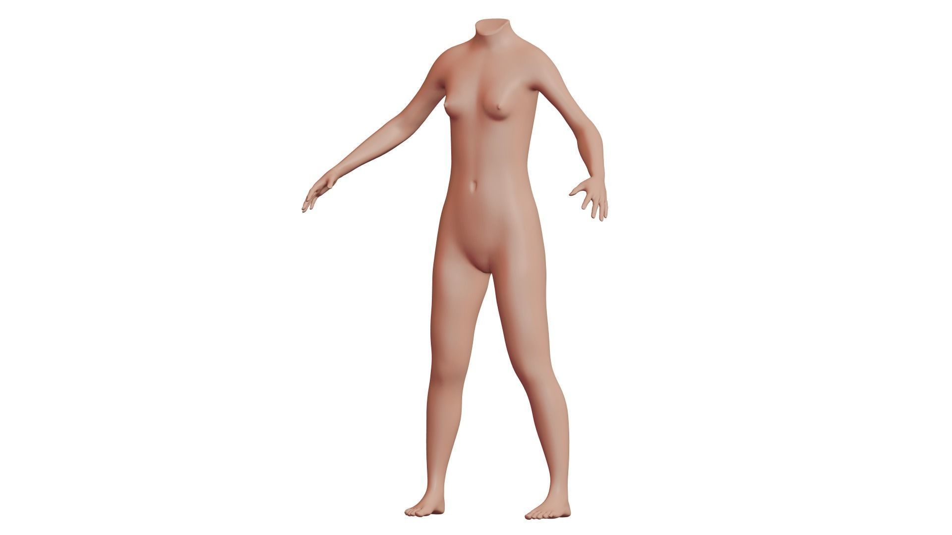 Character 40 High and Low-poly -  Body female 3D model_2