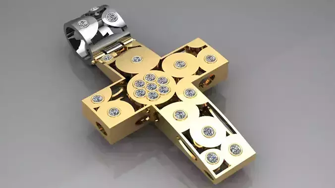 Cross gold with diamonds