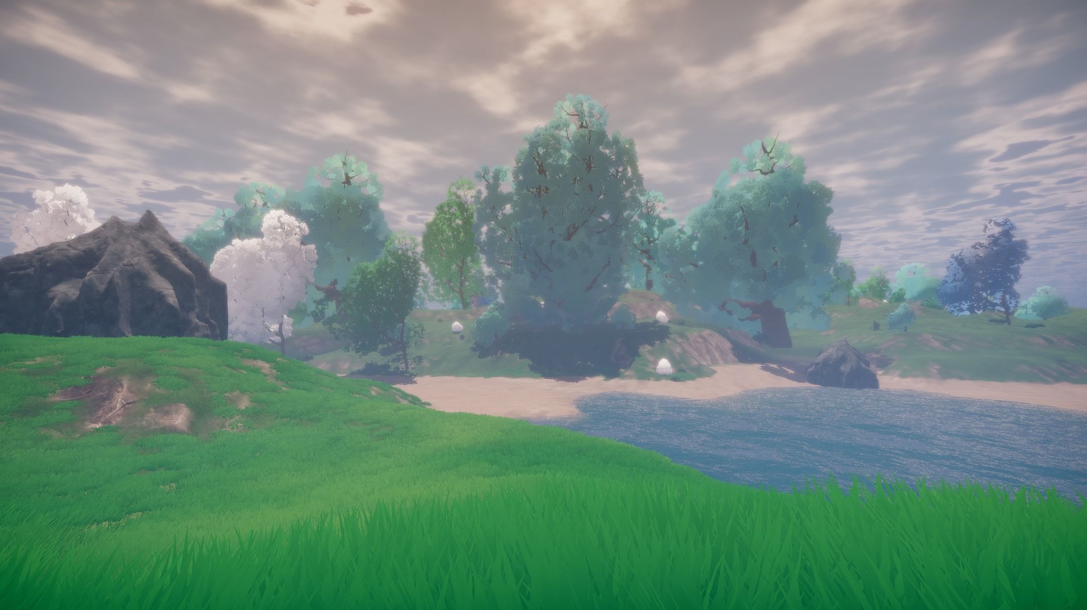 Stylized trees and rocks 3D model_6