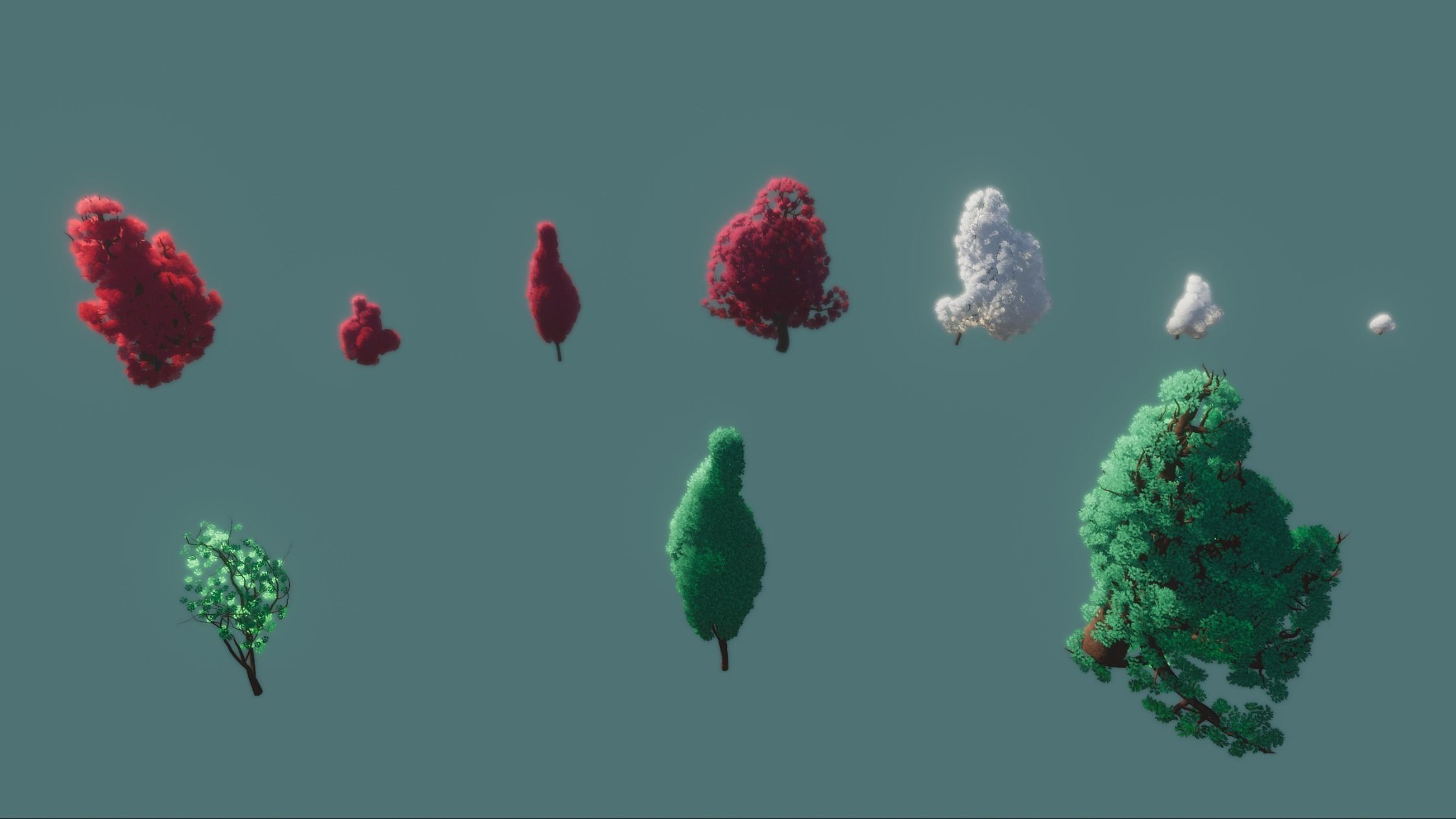 Stylized trees and rocks 3D model_10