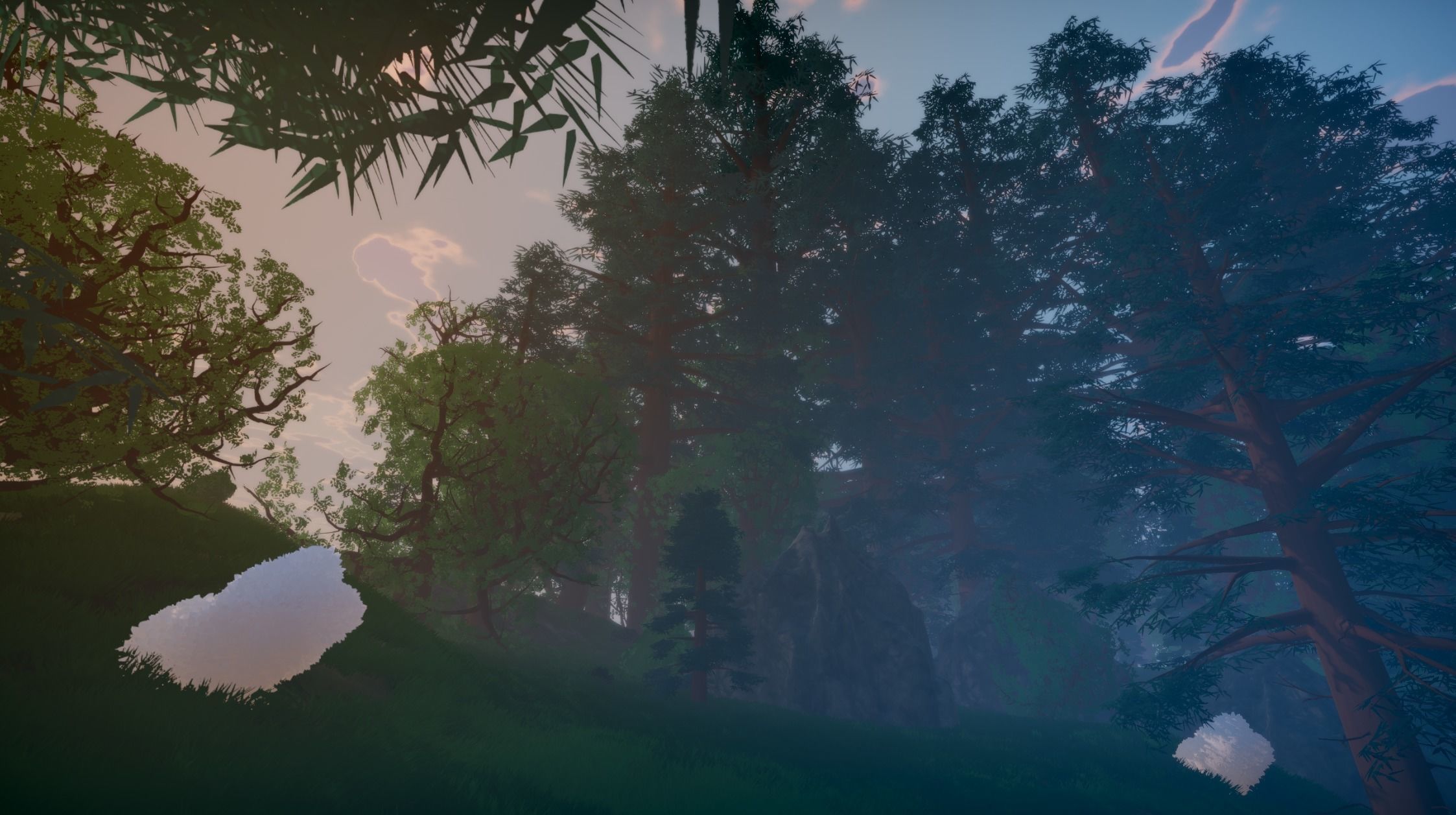 Stylized trees and rocks 3D model_2