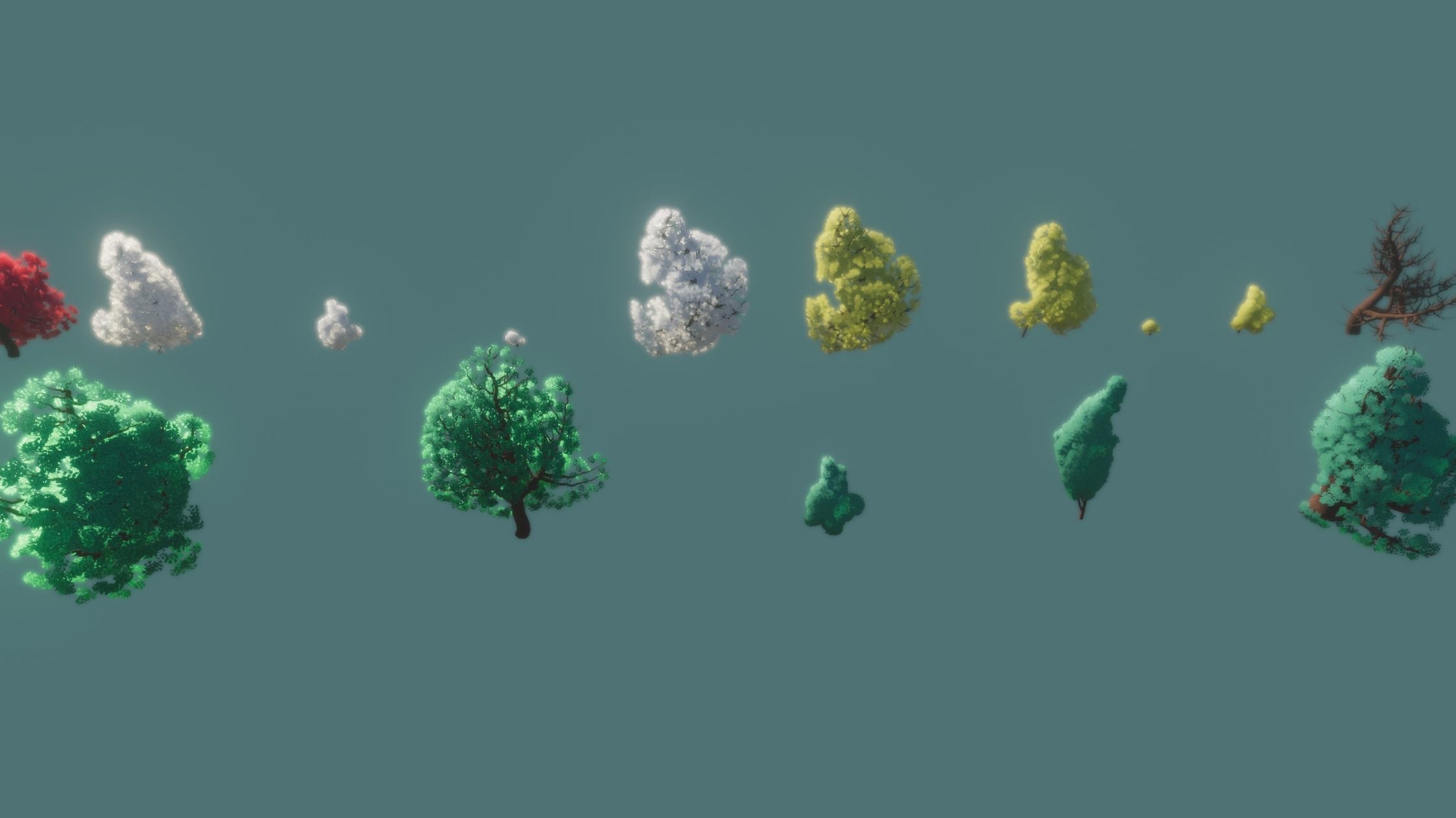 Stylized trees and rocks 3D model_9