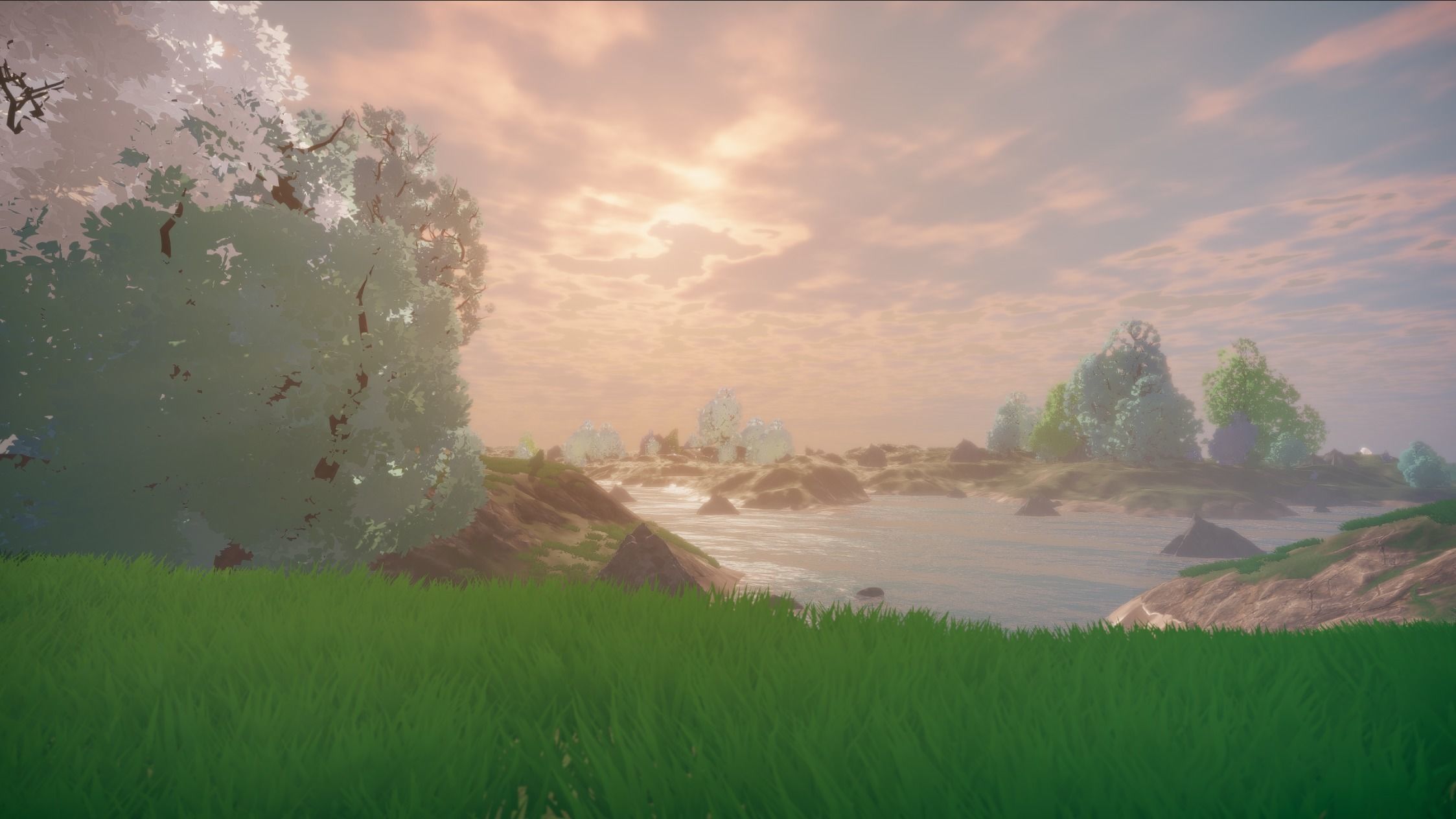 Stylized trees and rocks 3D model_5