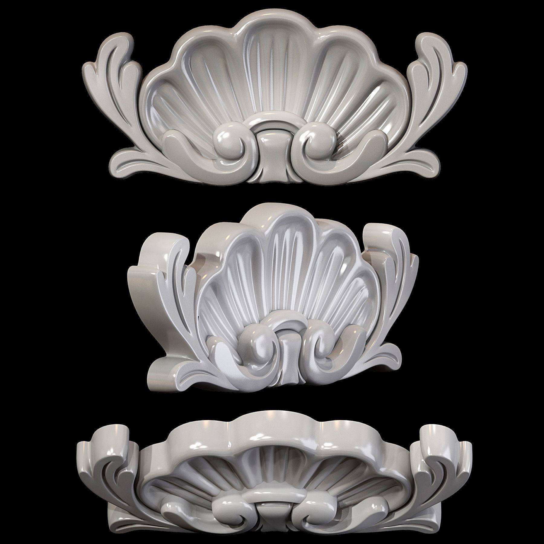 Classic carved 059 3D model_6