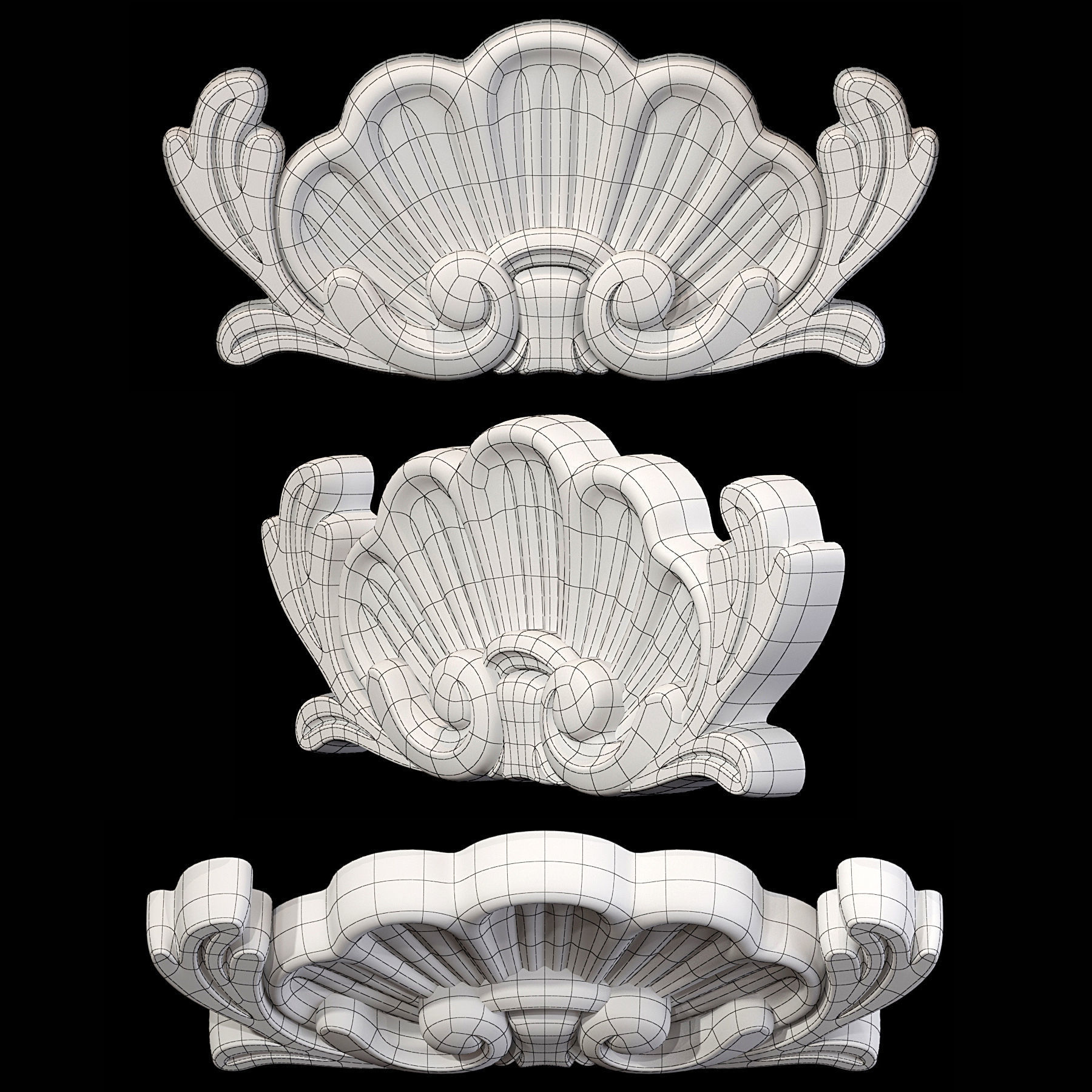 Classic carved 059 3D model_5