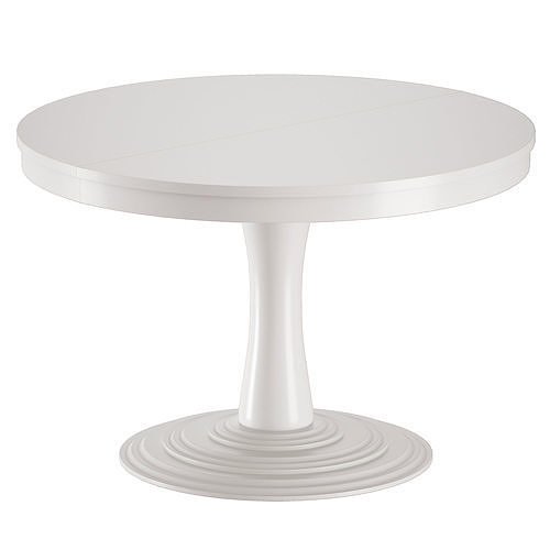 Aniston White 45 Round Extension Dining Table Crate and Barrel 3D model
