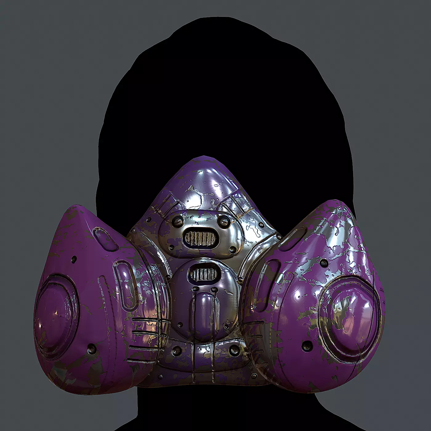 Gas mask helmet 3d model scifi Low-poly 3D model_0