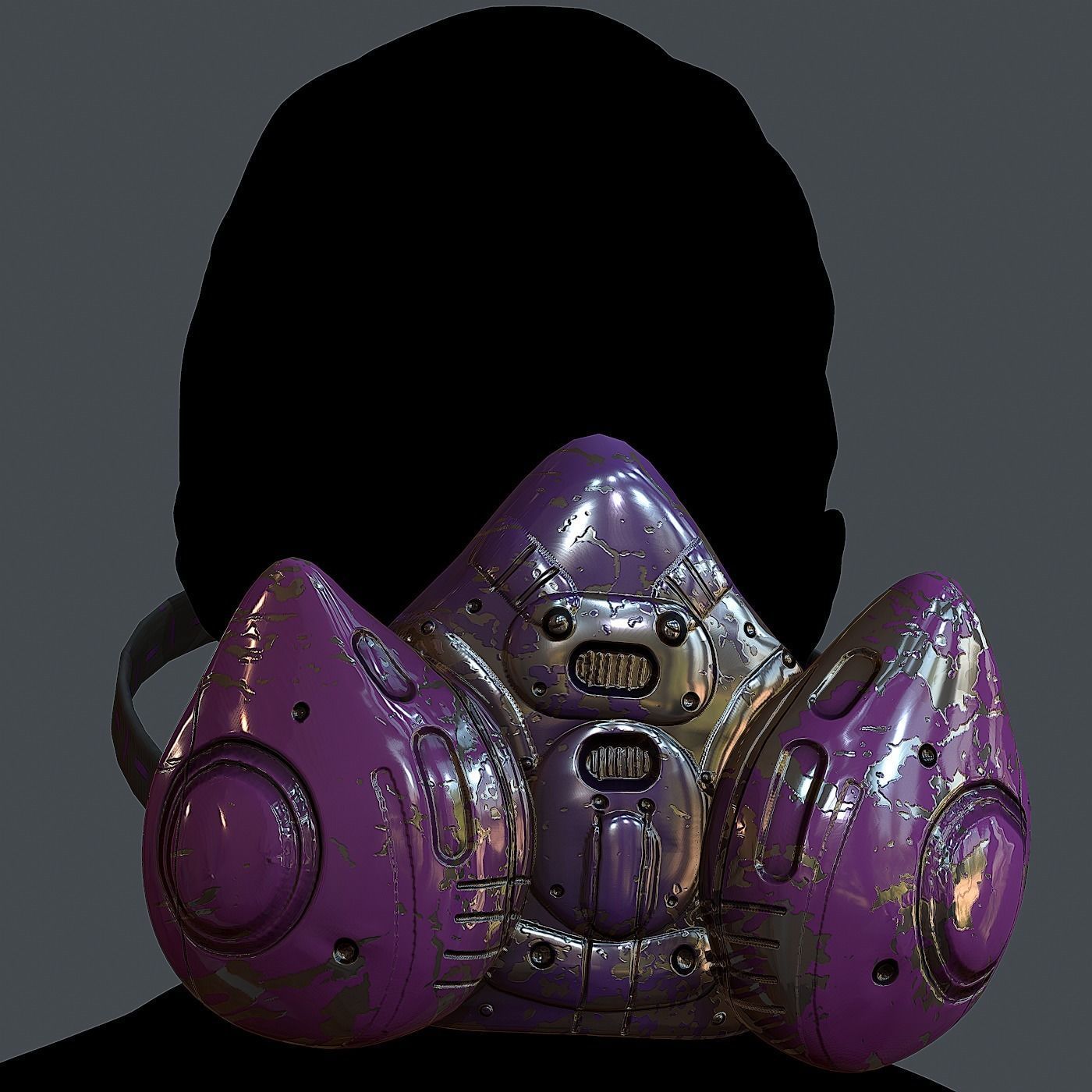 Gas mask helmet 3d model scifi Low-poly 3D model_2