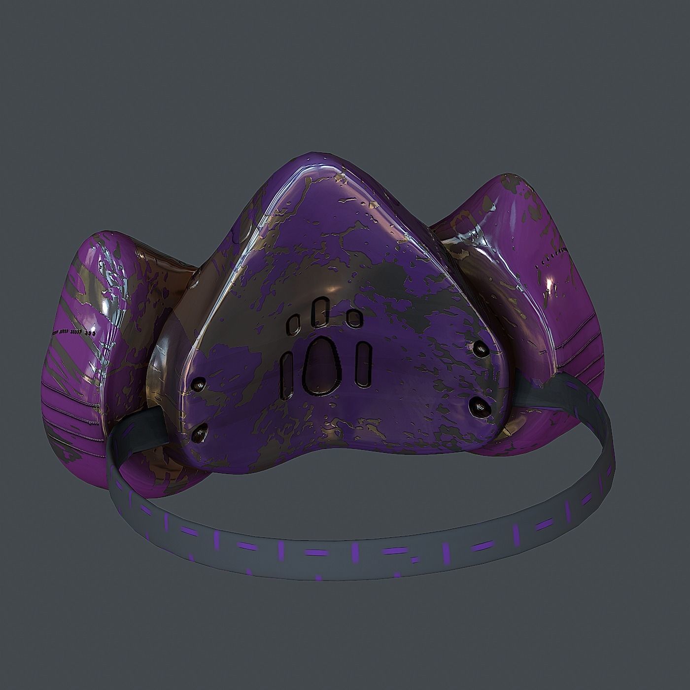 Gas mask helmet 3d model scifi Low-poly 3D model_4