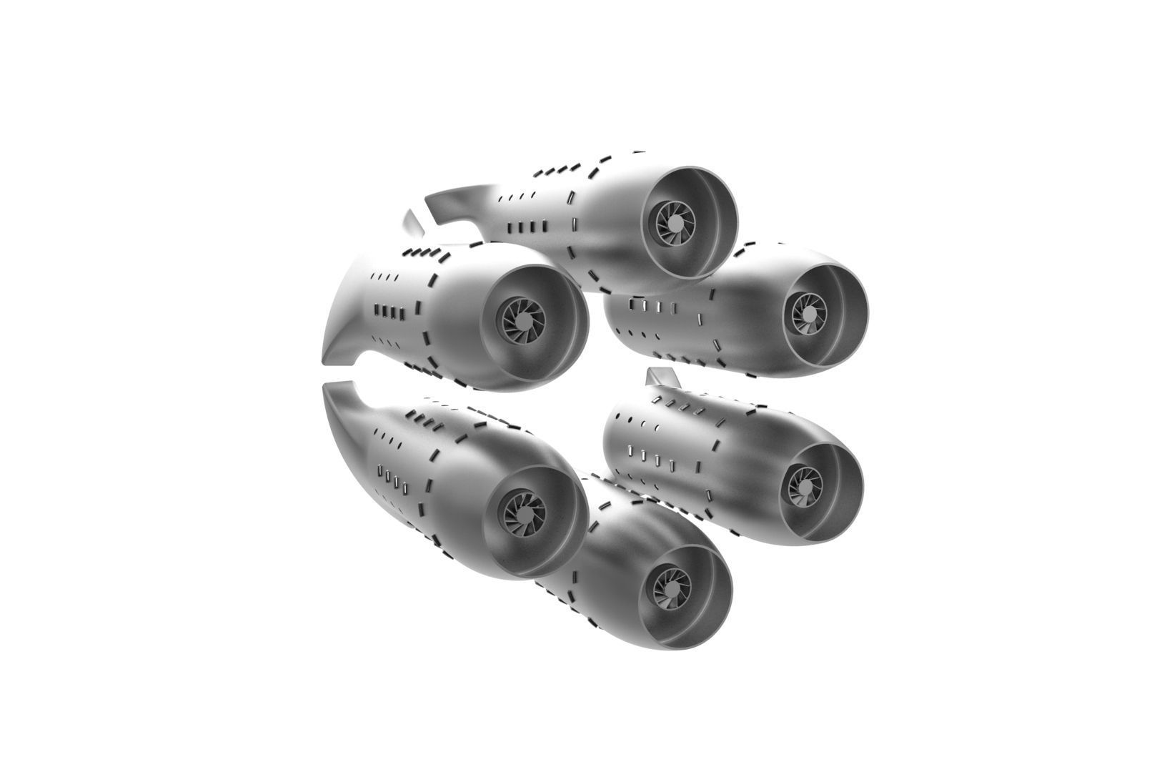 Turbojet engine combustion liner chamber 3D print model_33