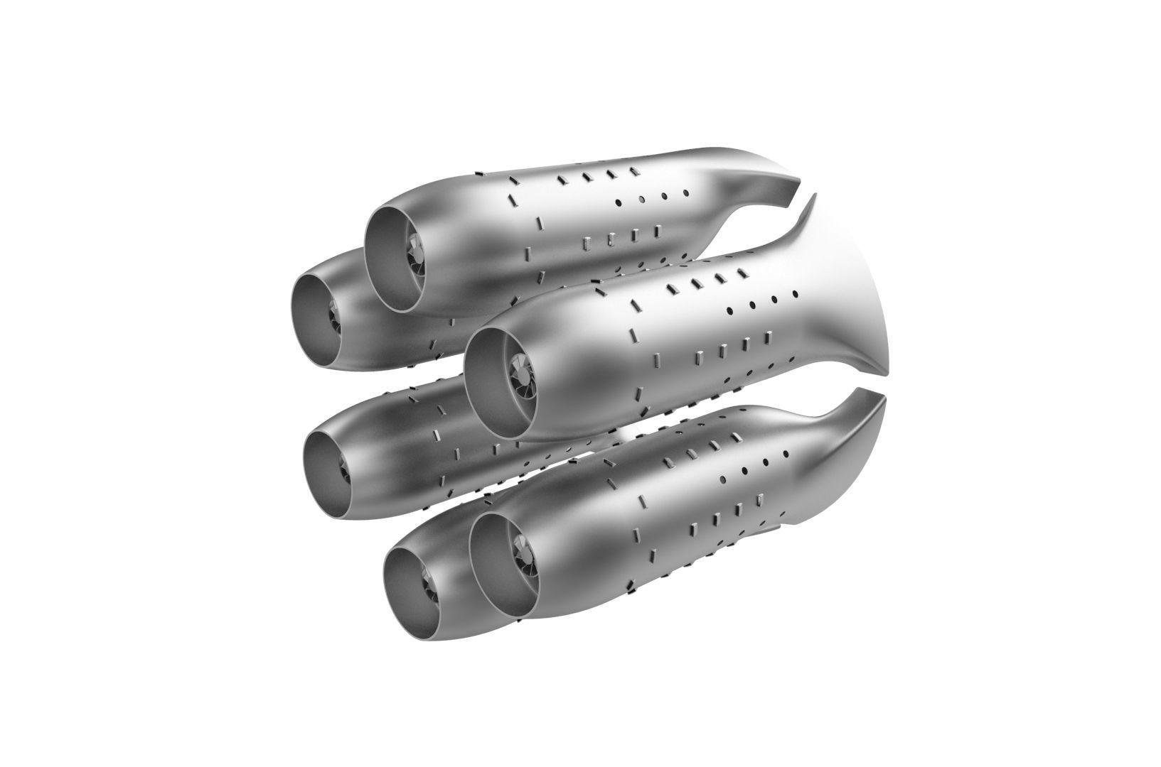 Turbojet engine combustion liner chamber 3D print model_23