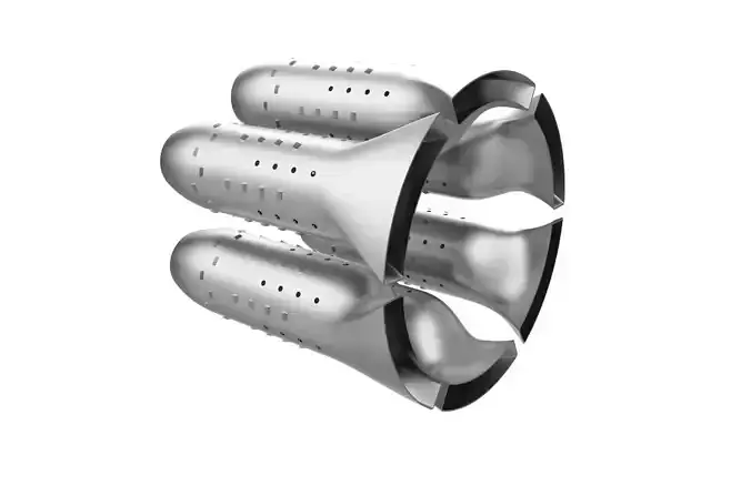 Turbojet engine combustion liner chamber 3D print model