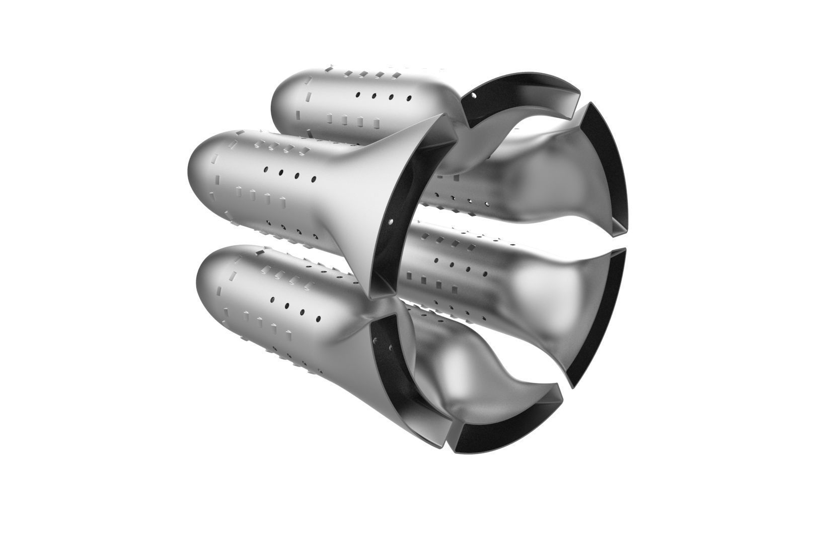 Turbojet engine combustion liner chamber 3D print model_2