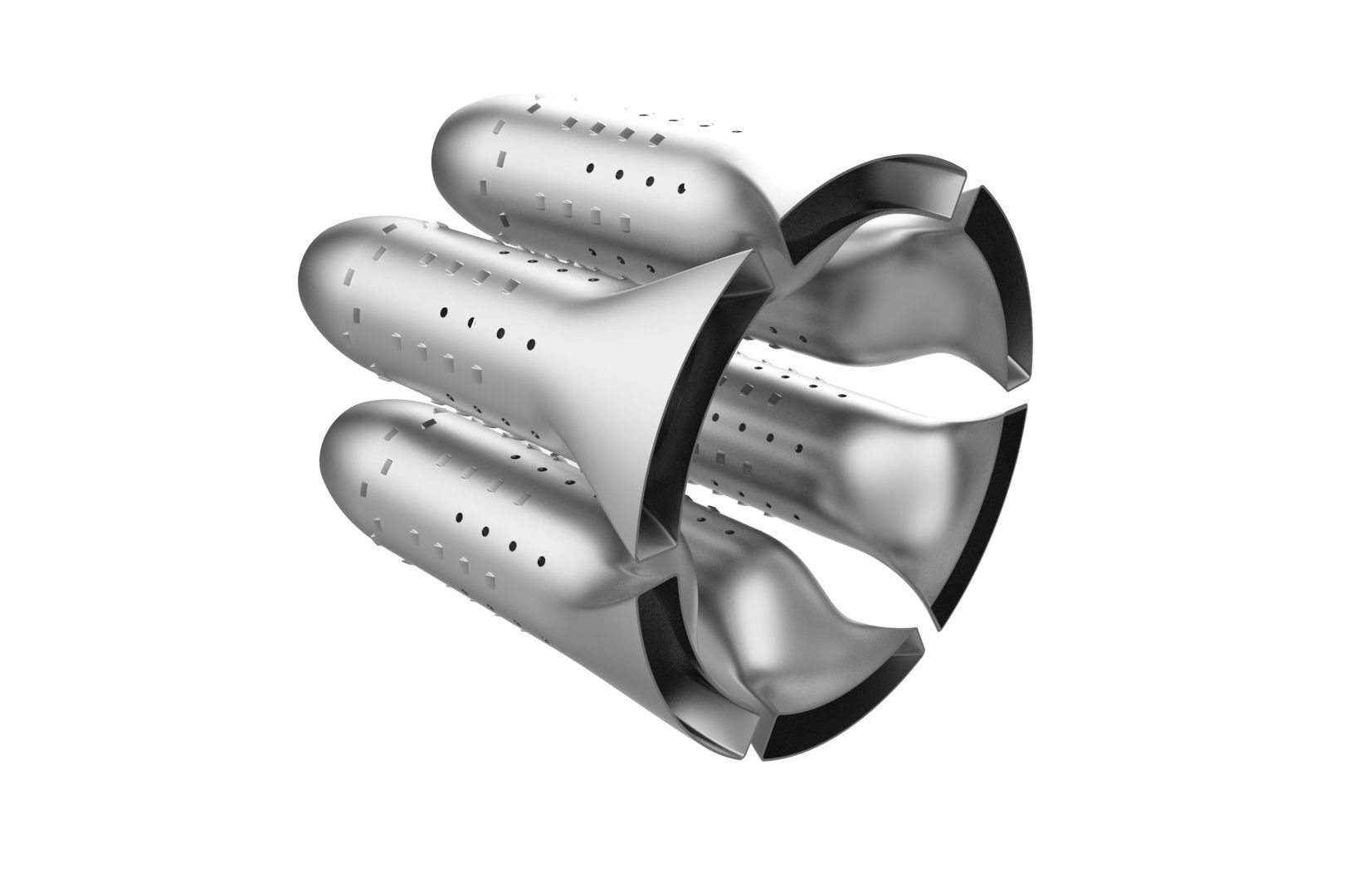 Turbojet engine combustion liner chamber 3D print model_1
