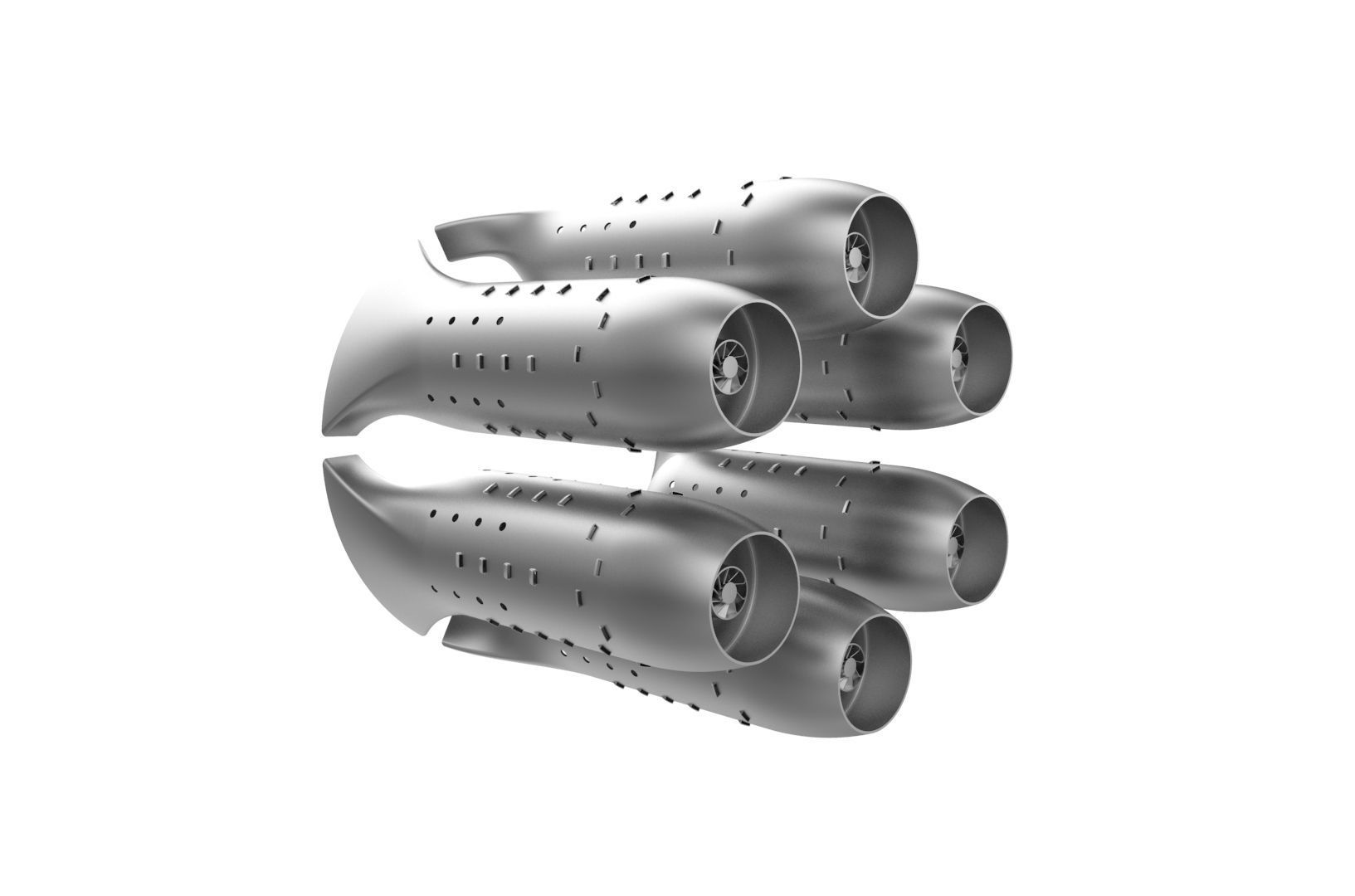 Turbojet engine combustion liner chamber 3D print model_31