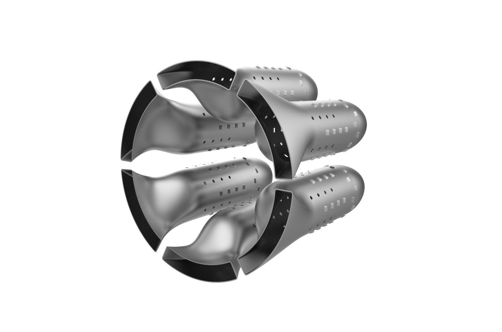 Turbojet engine combustion liner chamber 3D print model_38