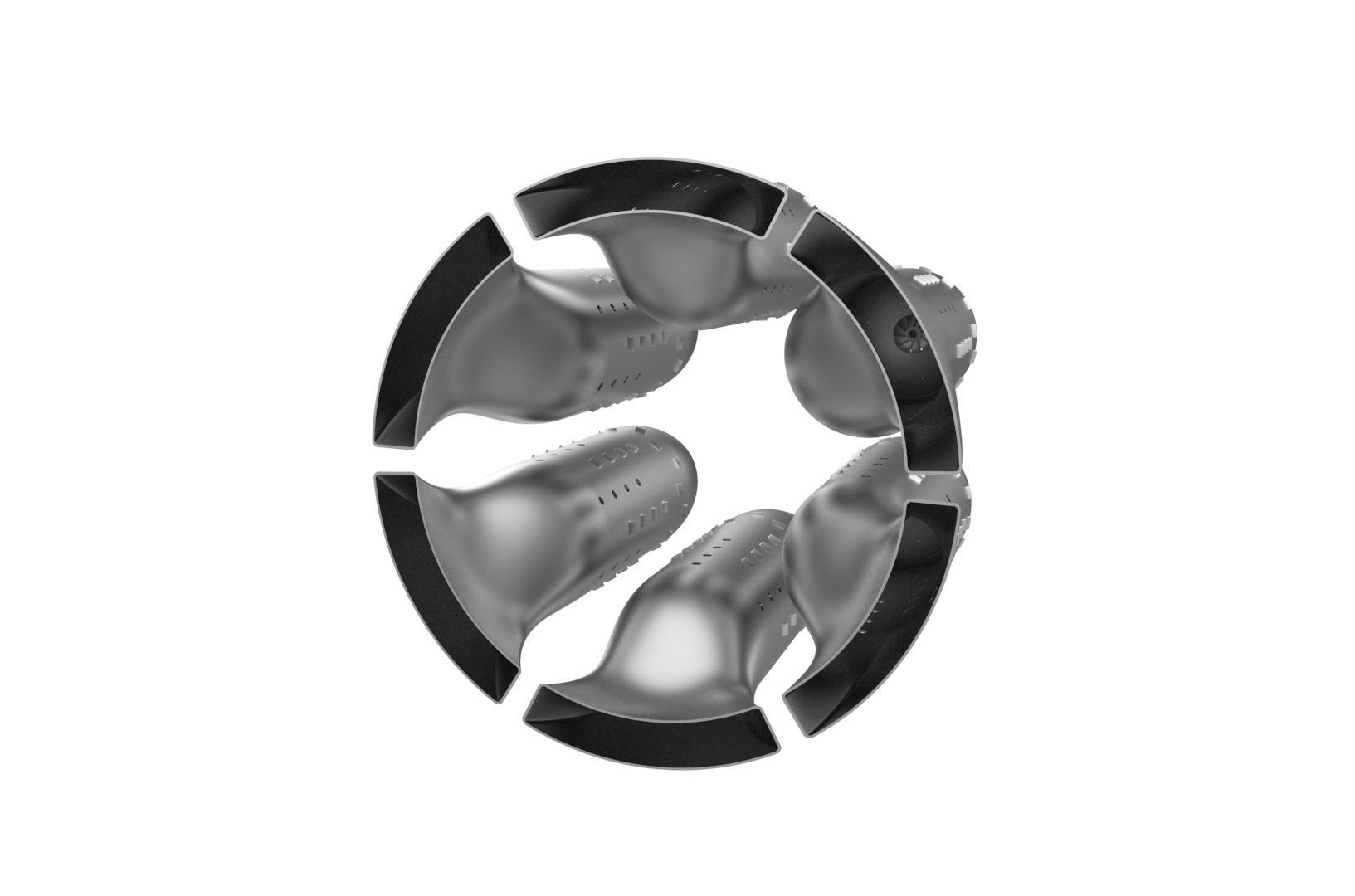 Turbojet engine combustion liner chamber 3D print model_39