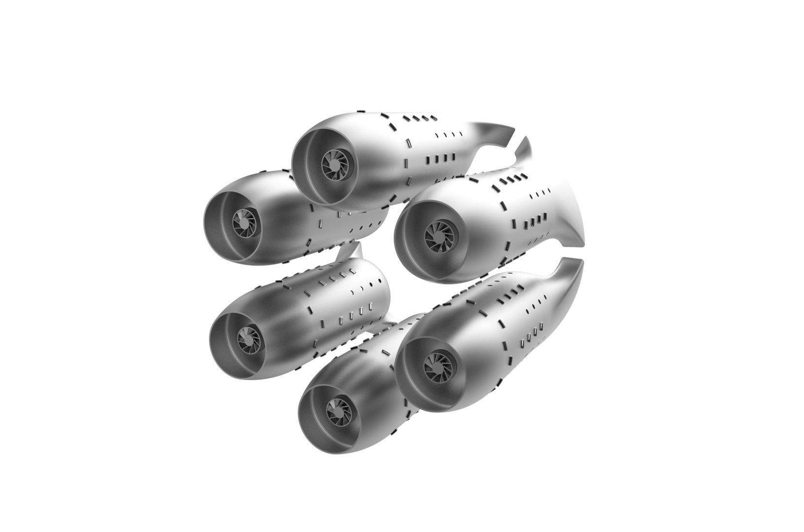 Turbojet engine combustion liner chamber 3D print model_25