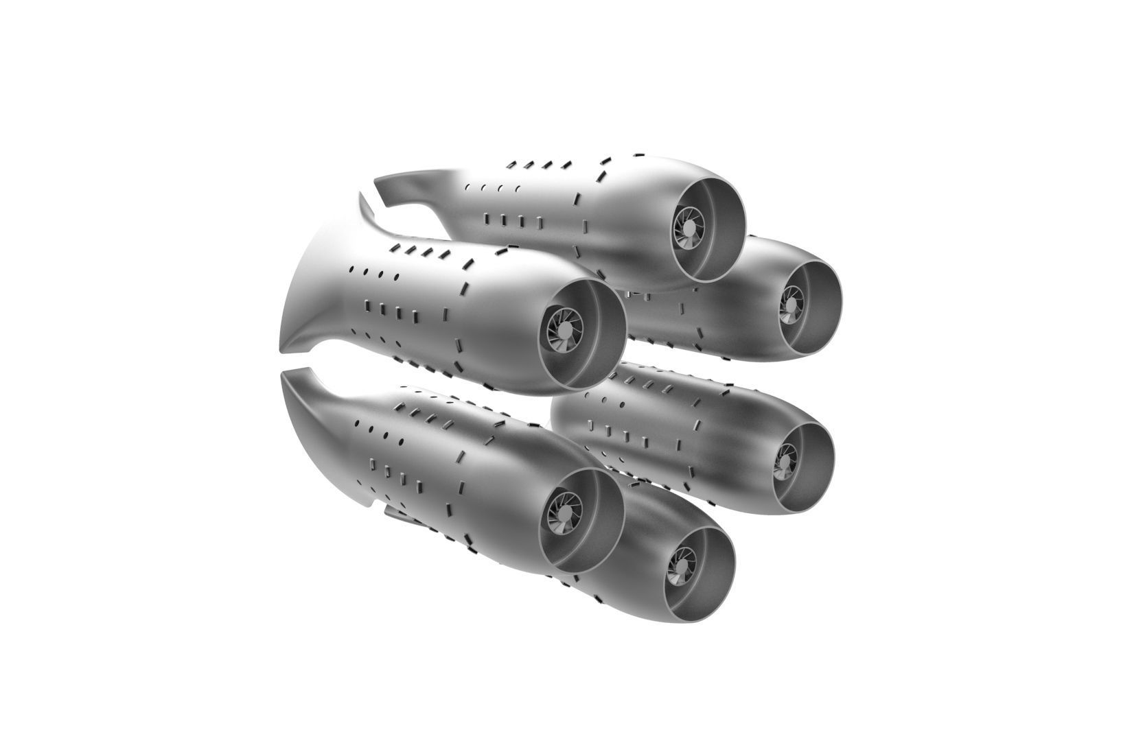 Turbojet engine combustion liner chamber 3D print model_32