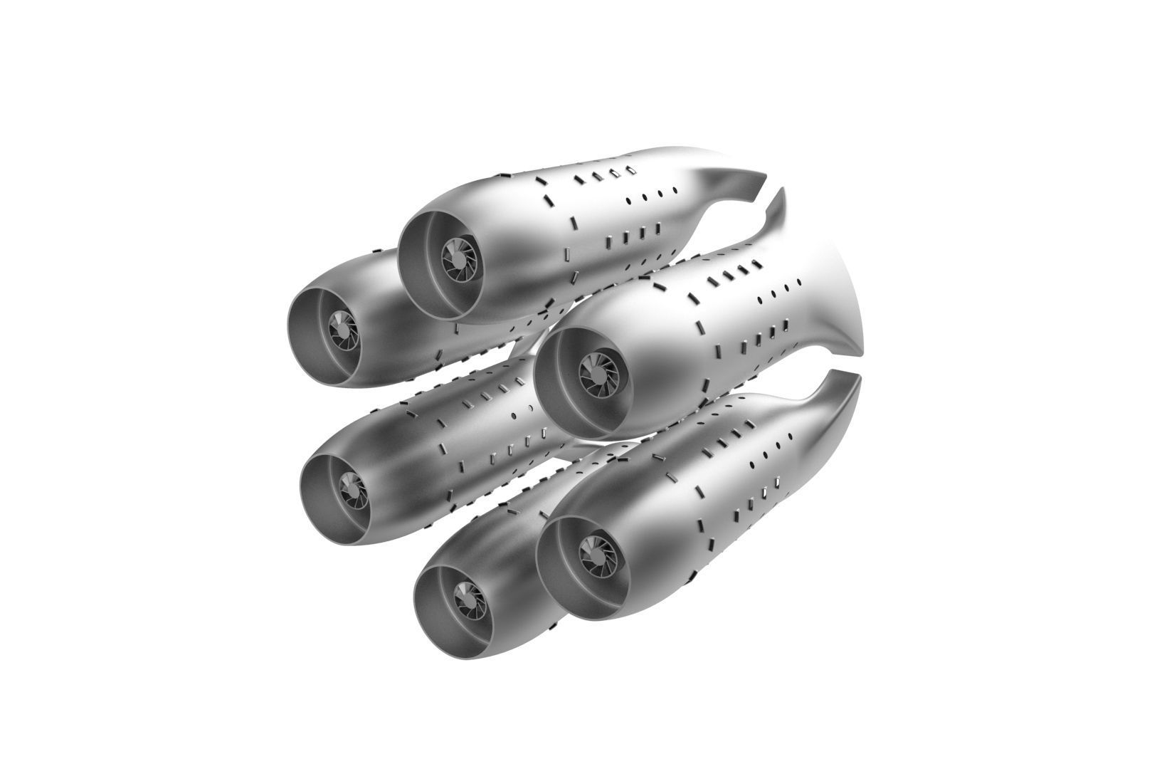 Turbojet engine combustion liner chamber 3D print model_24