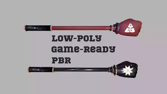 Hammer hand melee weapon game model kit PBR Low-poly 3D model