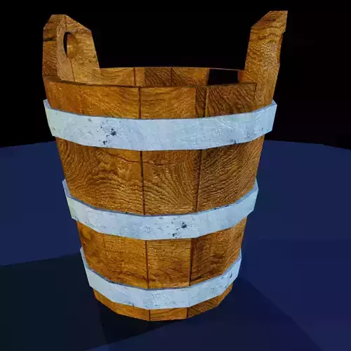 WOODEN BUCKET Low-poly 3D model
