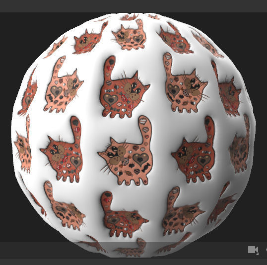 5 textures with cats PBR Texture_3