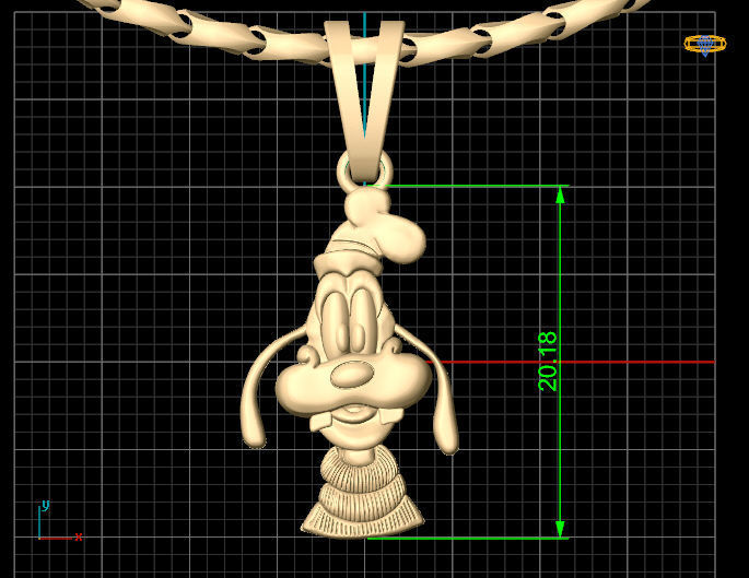 Goofy pendant Silver Gold  Print 3D print model_3